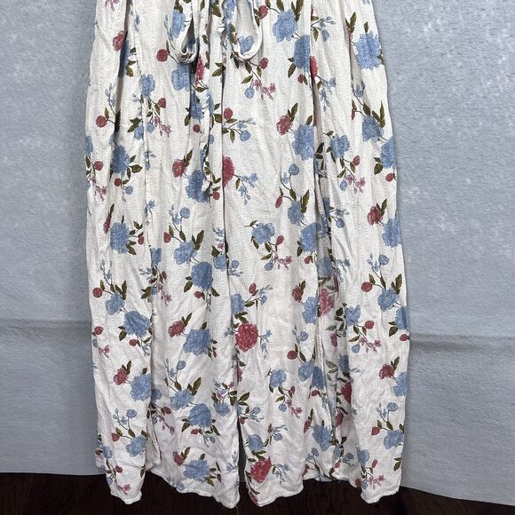 American Eagle Floral Romper 6 Open Leg Jumpsuit Boho Bohemian Spaghetti Straps - Picture 5 of 12